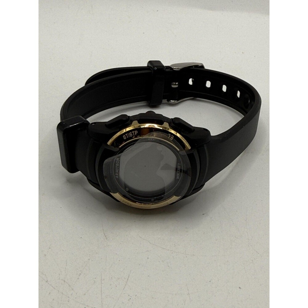 Never used Armitron Pro Sport Mens Digital Watch Black Gold Bezel
